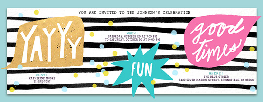 Party Words Invitation Party Words Invitation