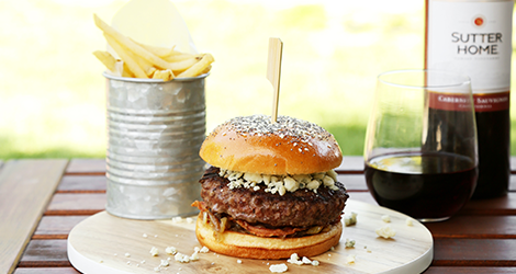 Blue Cheese Burger + Cabernet Sauvignon