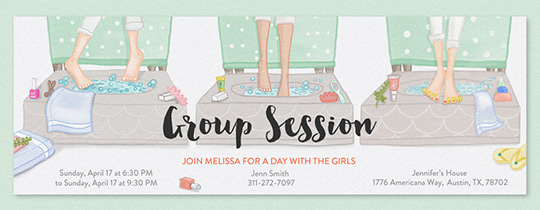 spa day invitations